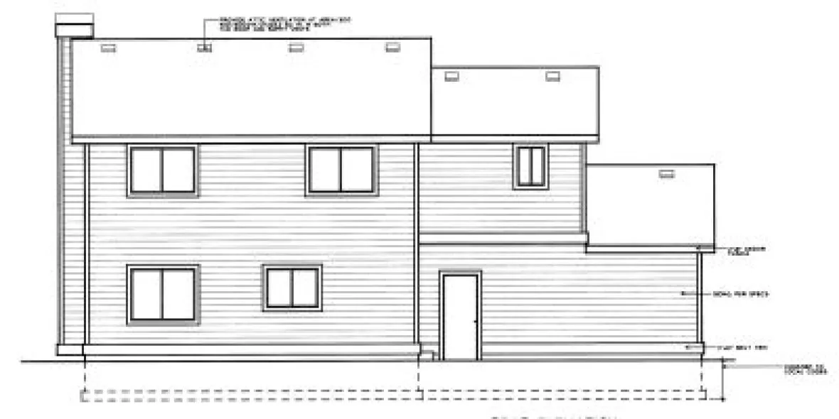 Rear Elevation for House Plan #231122