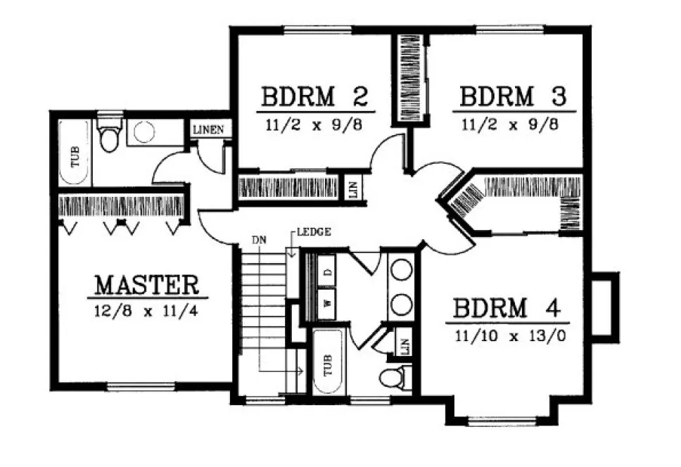 Second Floor Plan for House Plan #231122