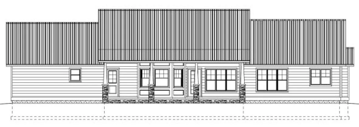 Rear Elevation for House Plan #195199