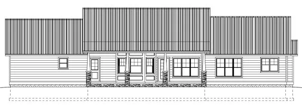 Rear Elevation for House Plan #195199