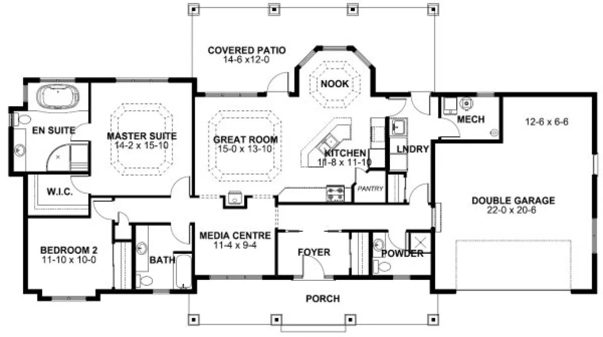 Main Floor Plan for House Plan #195199