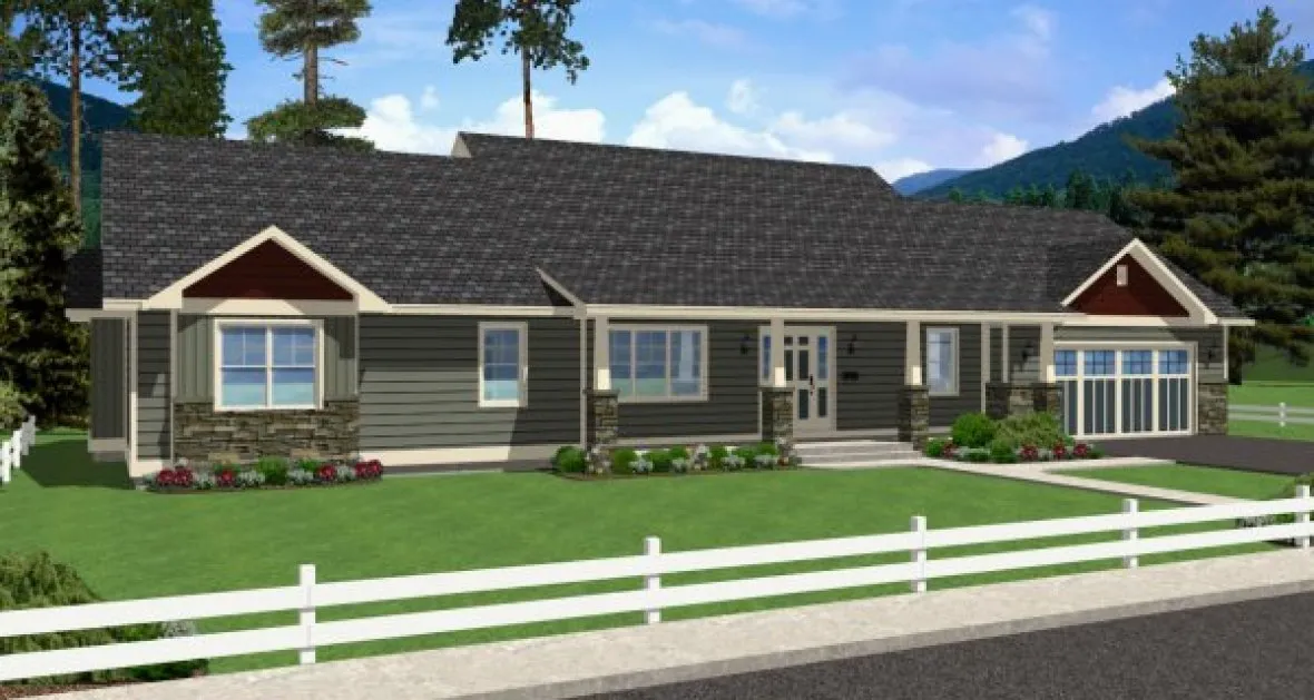 Full Rendering for House Plan #195199