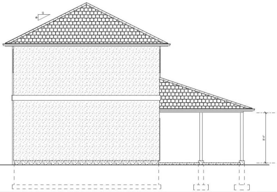 Rear Elevation for House Plan #195201