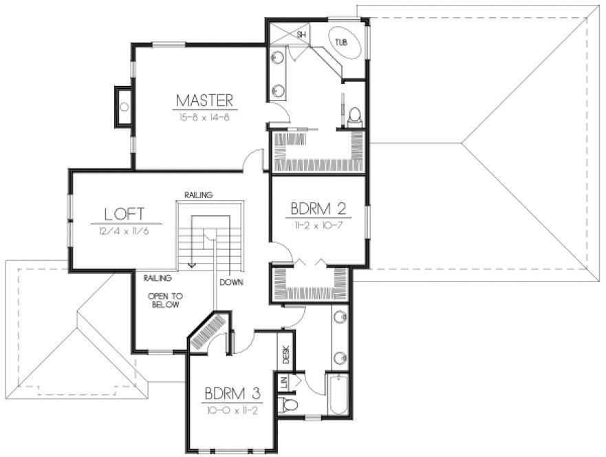 Second Floor Plan for House Plan #232129