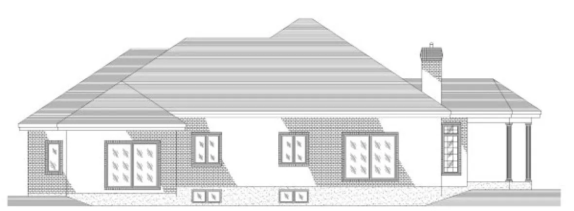 Rear Elevation for House Plan #420613