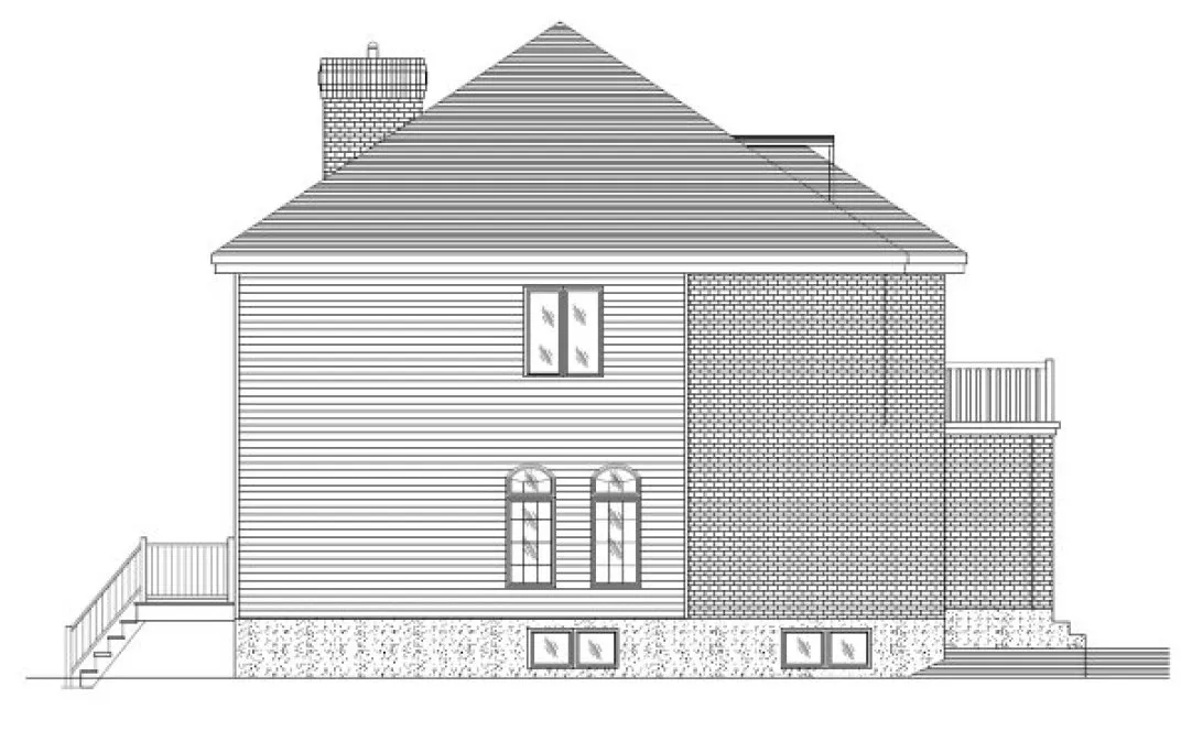 Left Elevation for House Plan #420813