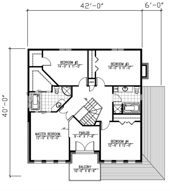 Second Floor Plan for House Plan #420813