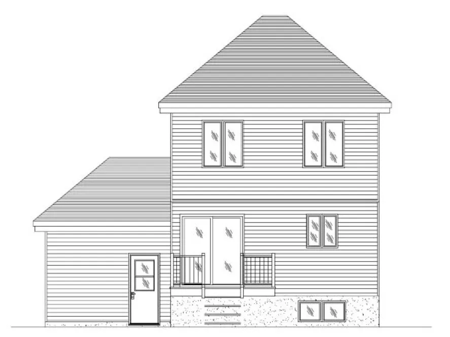 Rear Elevation for House Plan #420913