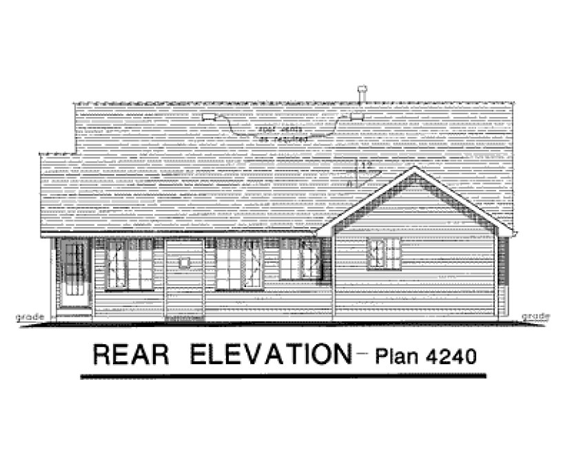 Rear Elevation for House Plan #130424