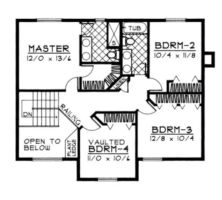 Second Floor Plan for House Plan #233239