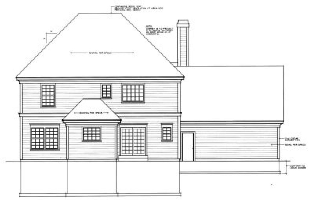 Rear Elevation for House Plan #239239