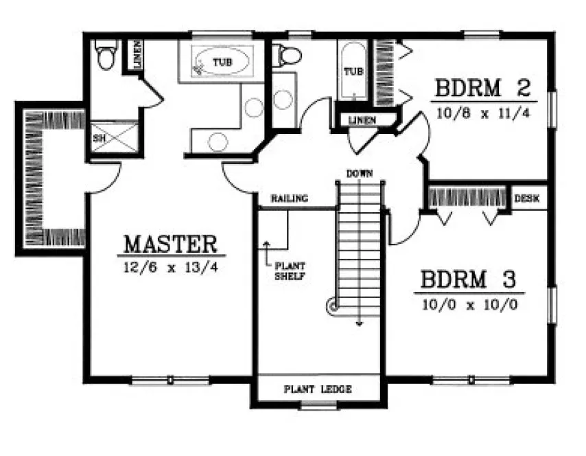 Second Floor Plan for House Plan #239239