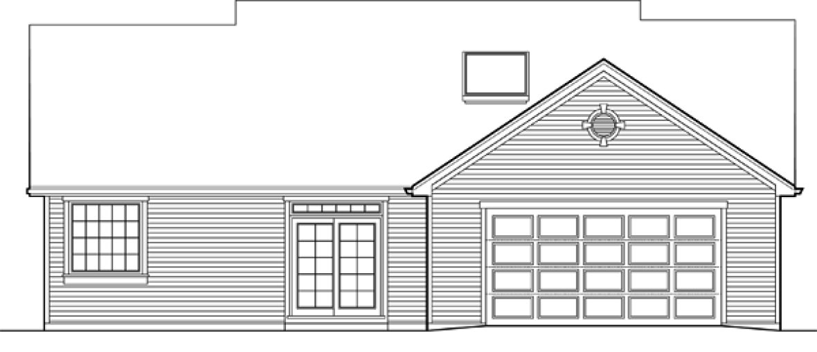 Rear Elevation for House Plan #322411