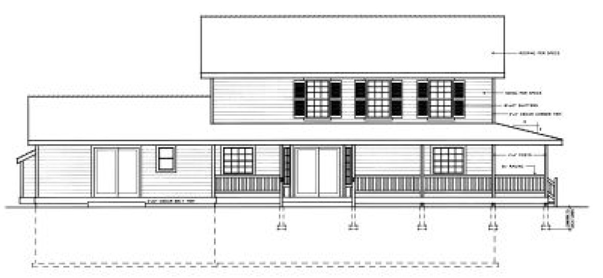 Rear Elevation for House Plan #230123