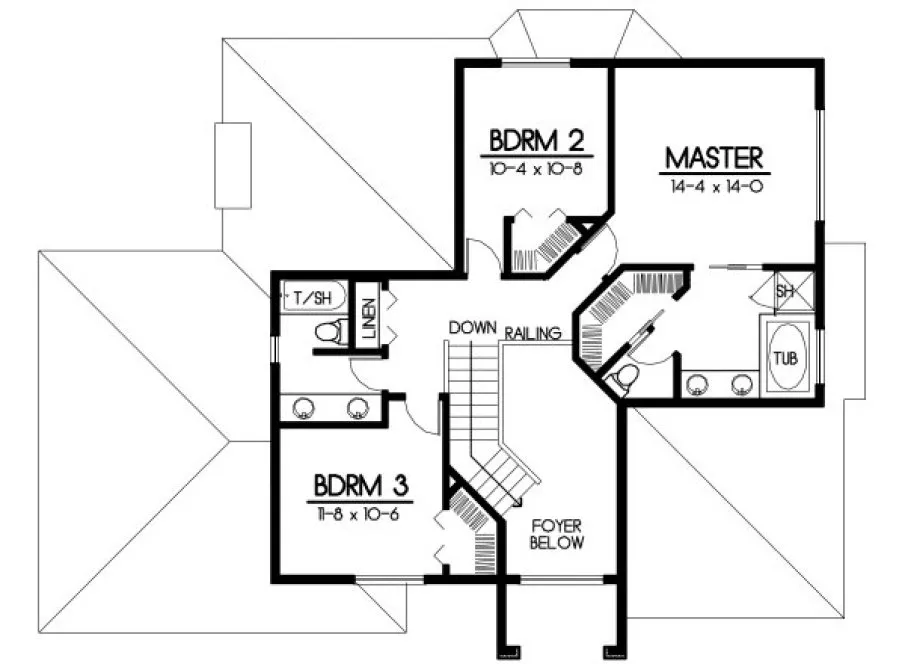Second Floor Plan for House Plan #231123