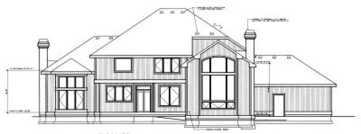 Rear Elevation for House Plan #232123