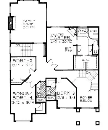 Second Floor Plan for House Plan #232123