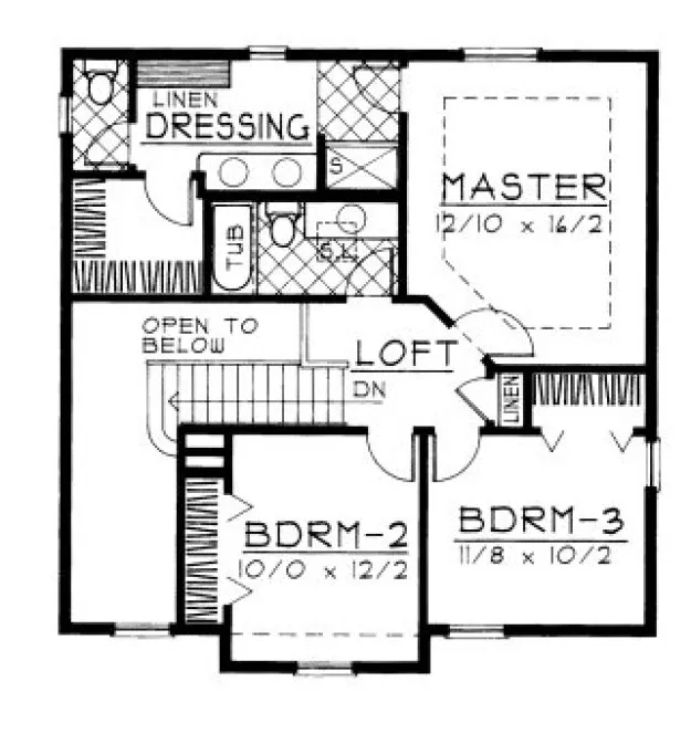 Second Floor Plan for House Plan #233123