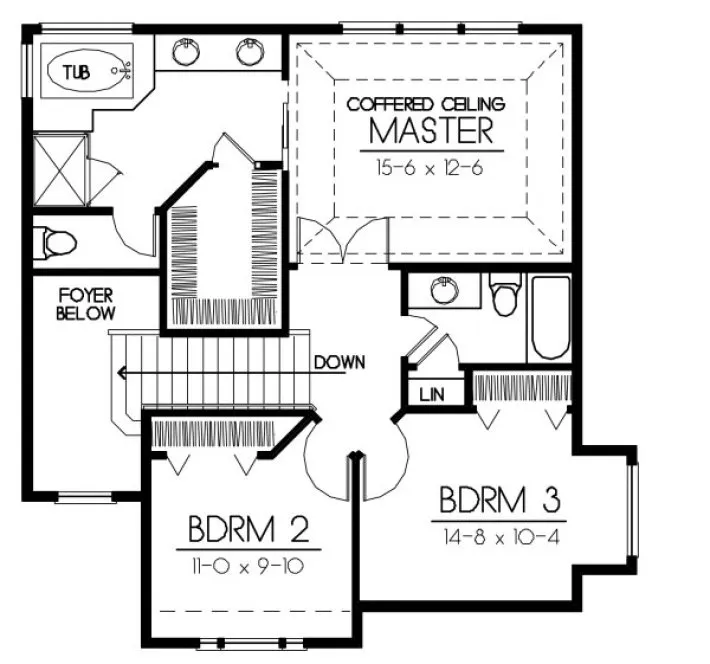 Second Floor Plan for House Plan #235123