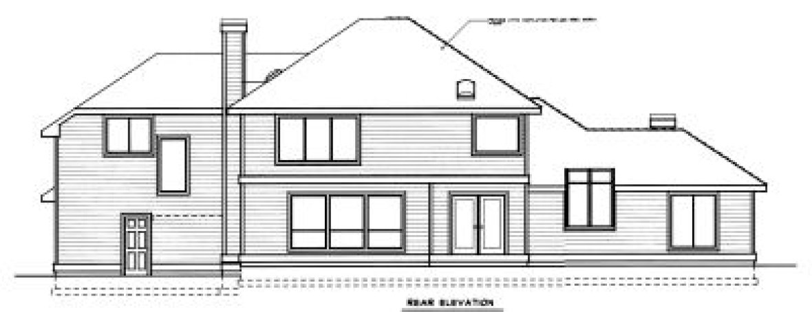 Rear Elevation for House Plan #231249