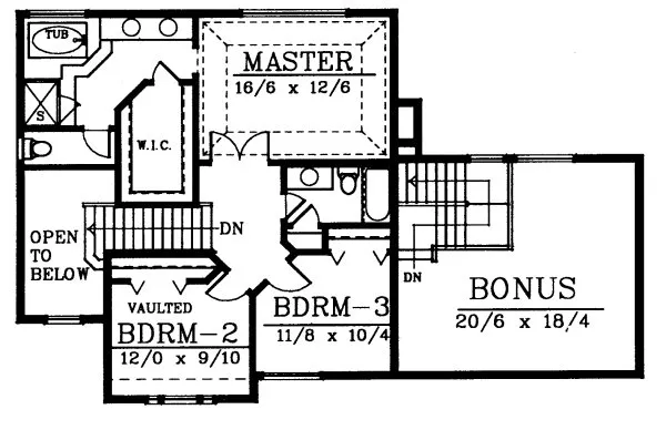 Second Floor Plan for House Plan #231249