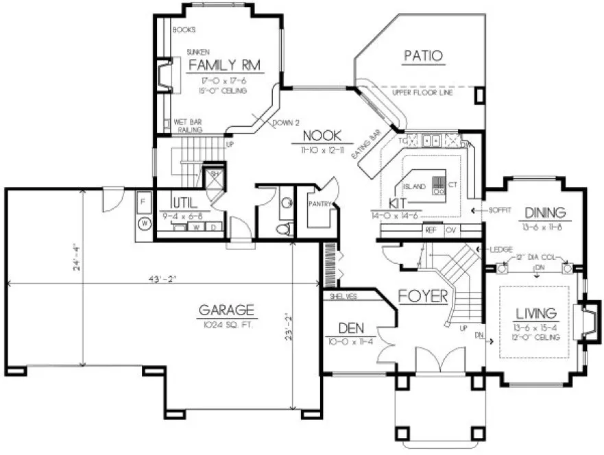 Main Floor Plan for House Plan #232024