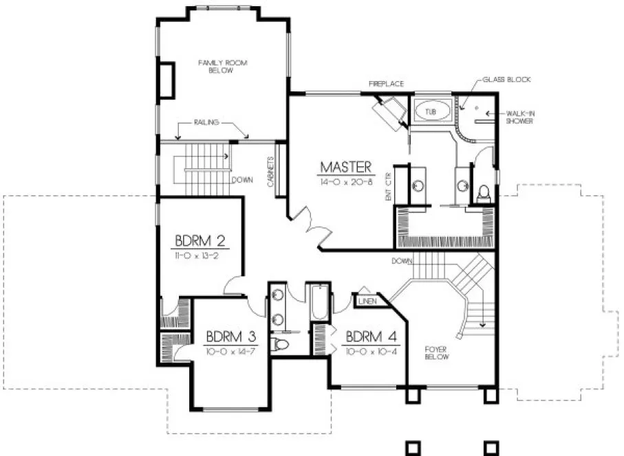 Second Floor Plan for House Plan #232024