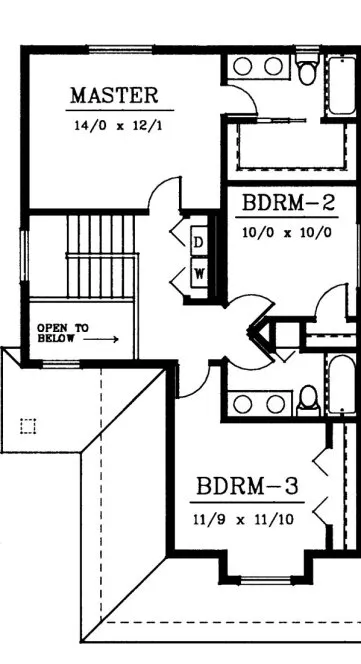 Second Floor Plan for House Plan #233249