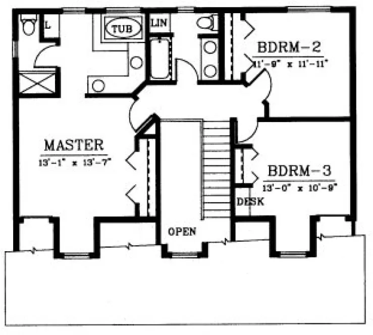 Second Floor Plan for House Plan #234249