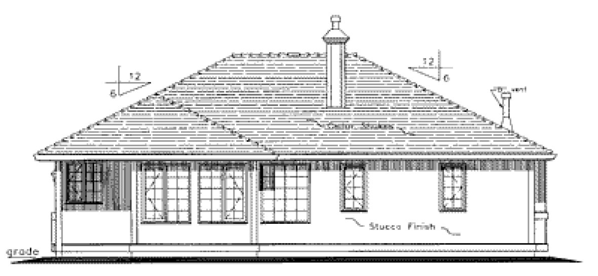 Rear Elevation for House Plan #132424
