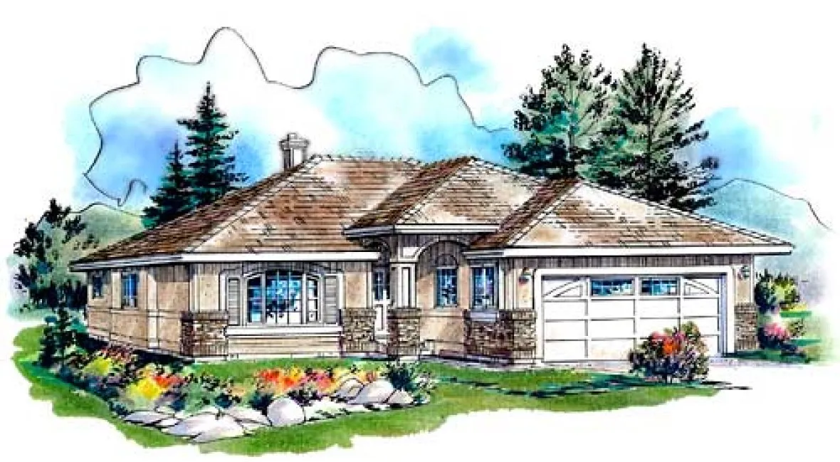 Full Rendering for House Plan #132424