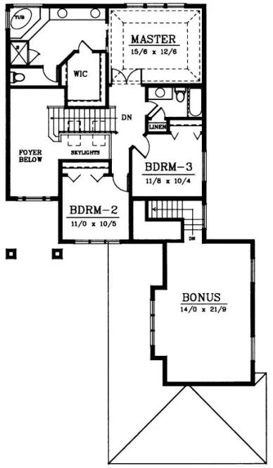 Second Floor Plan for House Plan #235249