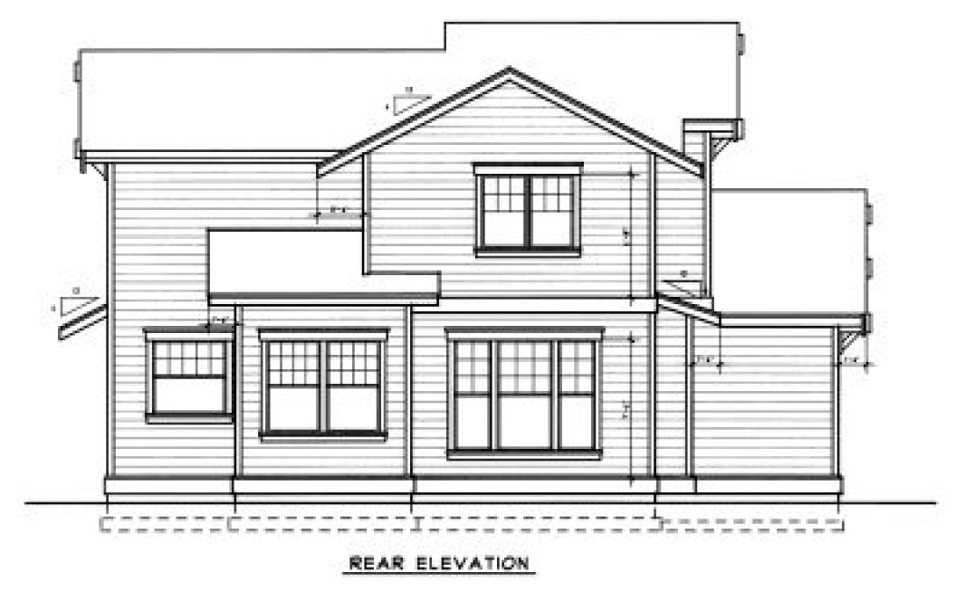 Rear Elevation for House Plan #236249