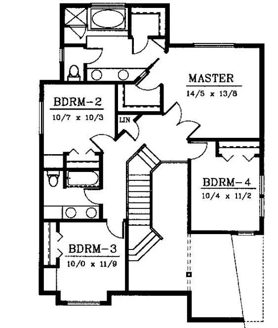 Second Floor Plan for House Plan #236249