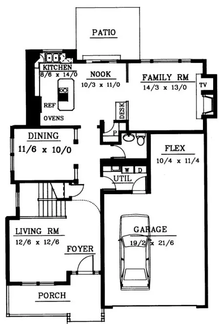Main Floor Plan for House Plan #238249