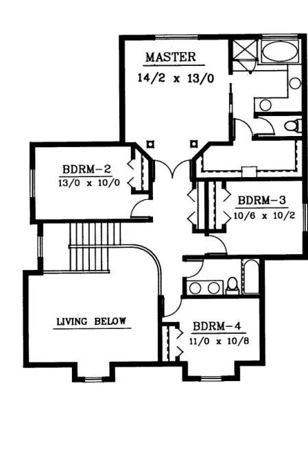 Second Floor Plan for House Plan #238249