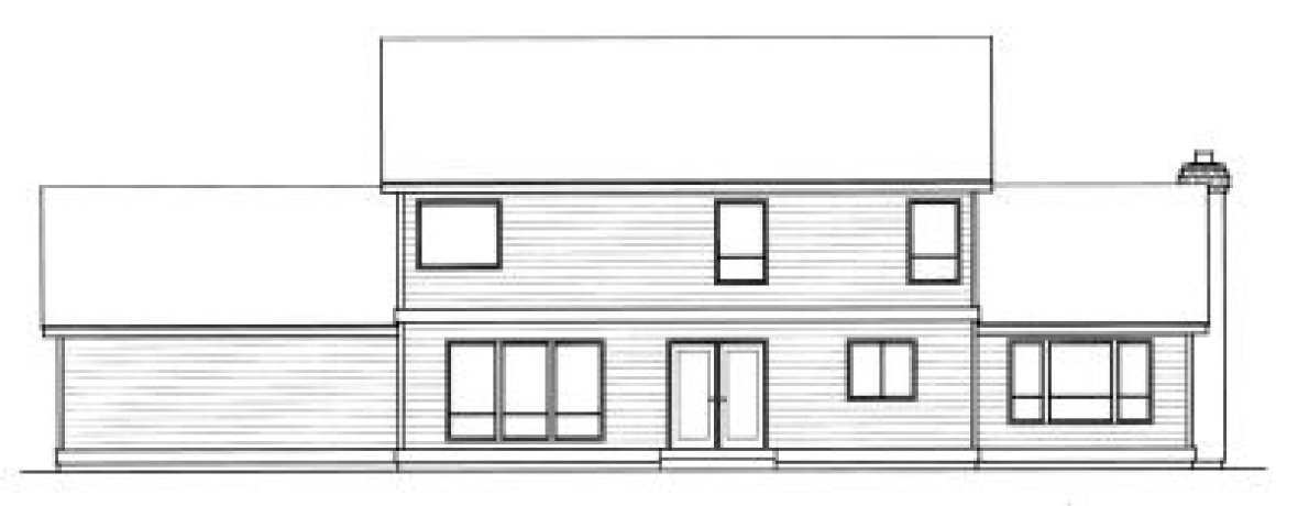Rear Elevation for House Plan #232124