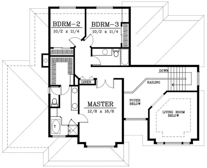 Second Floor Plan for House Plan #235124