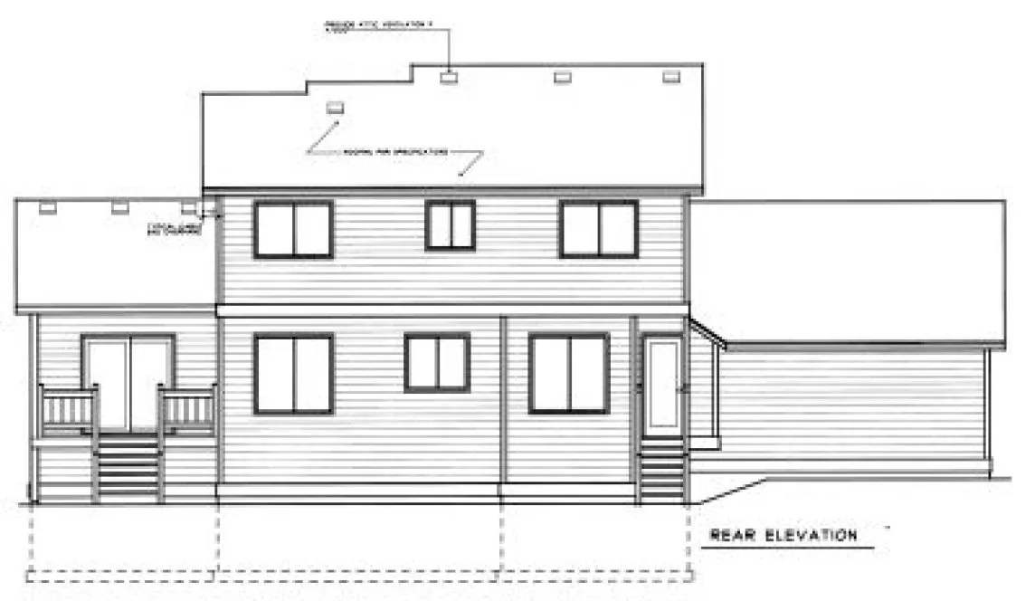 Rear Elevation for House Plan #237124