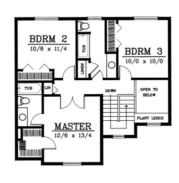 Second Floor Plan for House Plan #237124