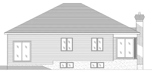 Rear Elevation for House Plan #420023