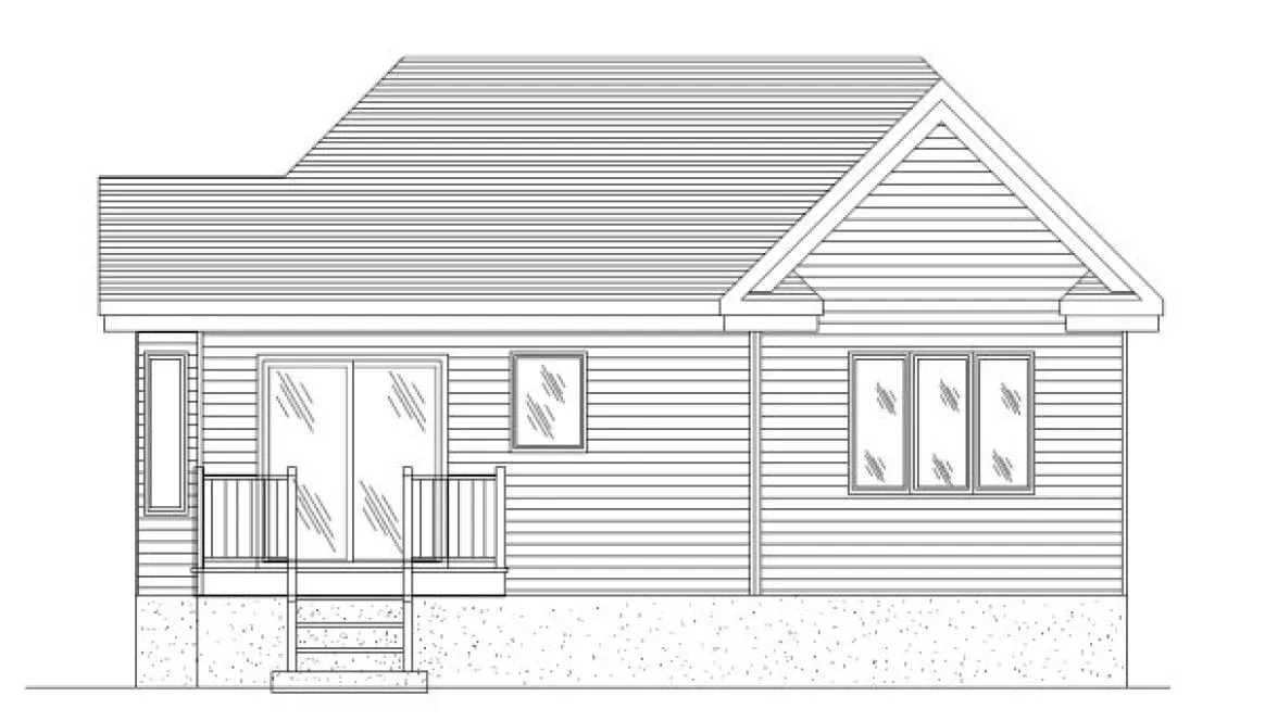 Rear Elevation for House Plan #420123