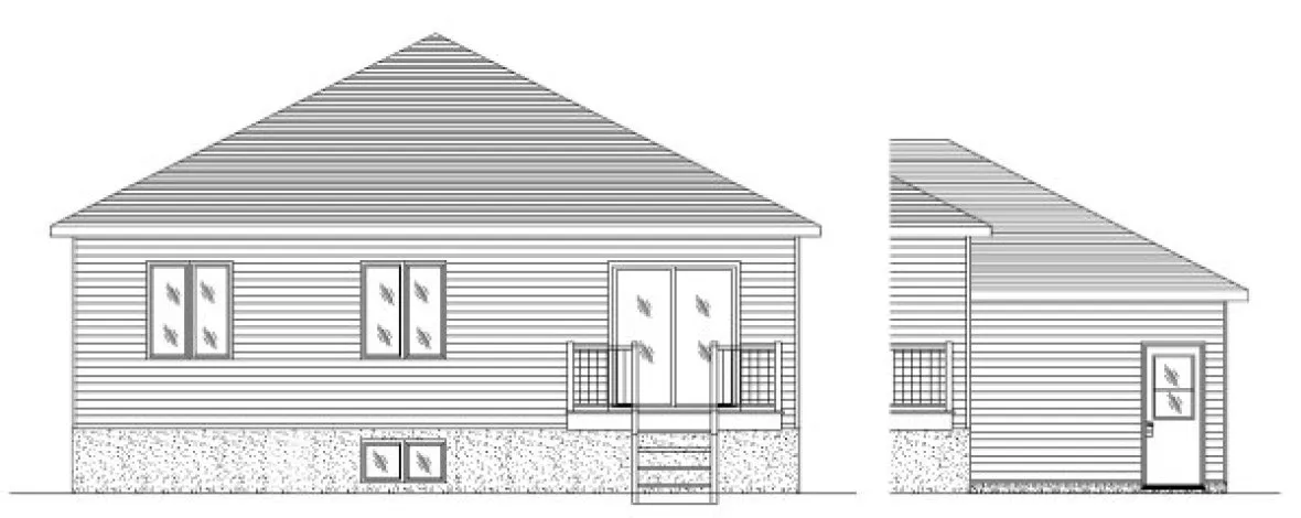 Rear Elevation for House Plan #420623