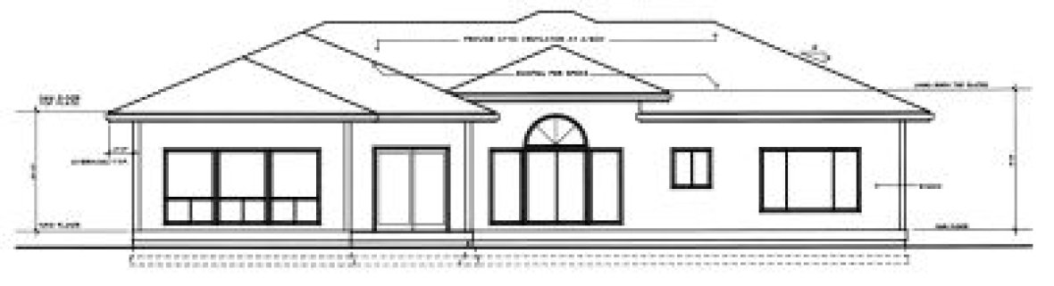 Rear Elevation for House Plan #233115
