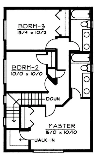 Second Floor Plan for House Plan #232259