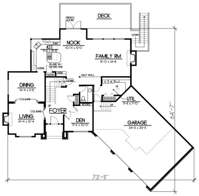 Main Floor Plan for House Plan #234225