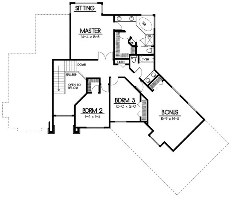 Second Floor Plan for House Plan #234225