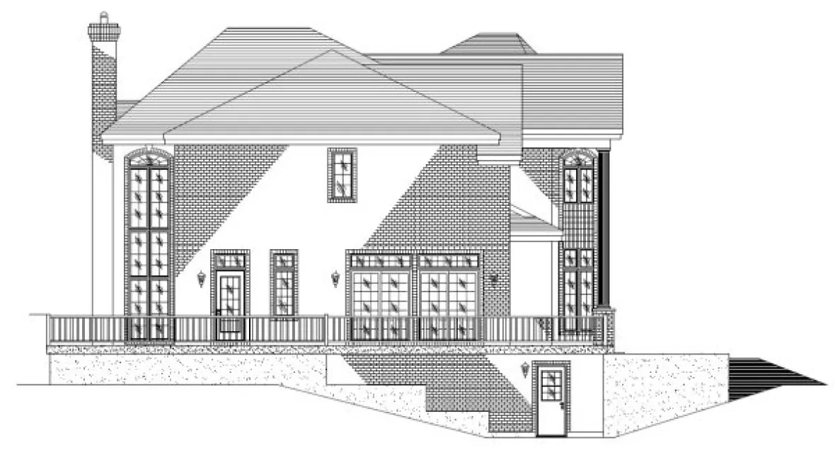 Left Elevation for House Plan #420413
