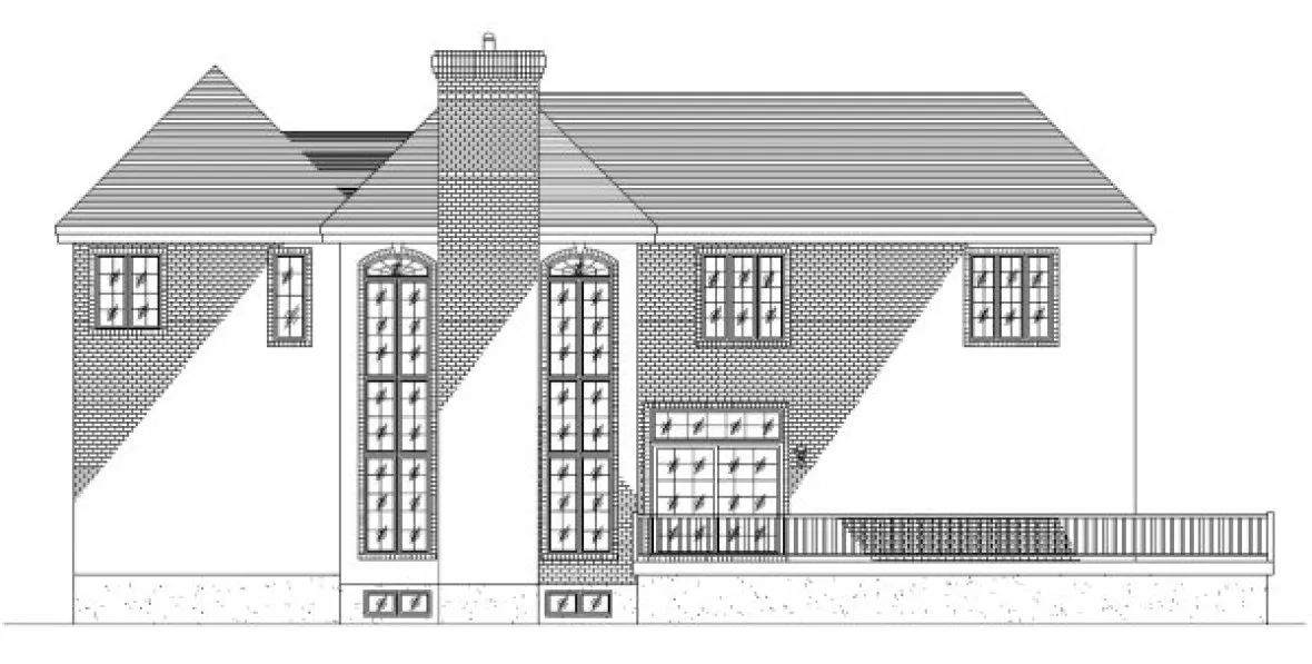 Rear Elevation for House Plan #420413