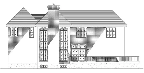 Rear Elevation for House Plan #420413